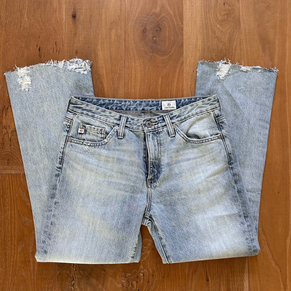 AG Adriano Goldschmied 27 Jodi Crop Flare Jeans 100% cotton USA worn once